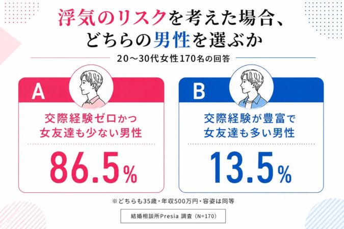 浮気のリスクを考えた場合、どちらの男性を選ぶか