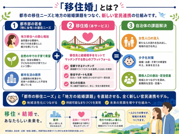 「移住婚」とは?官民連携の仕組み