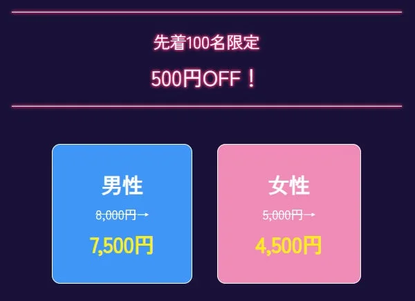 先着100名限定500円OFFキャンペーン
