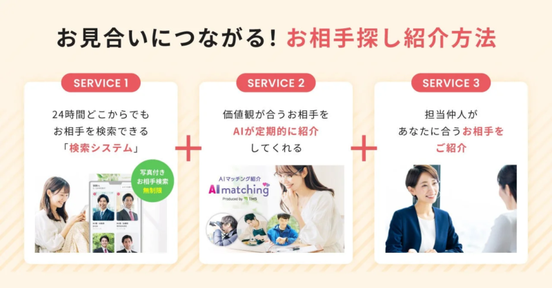 お見合いにつながるお相手探し