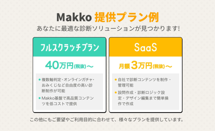 Makkoの提供プラン例