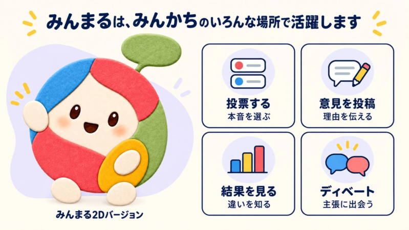 みんまるがみんかちの機能を紹介
